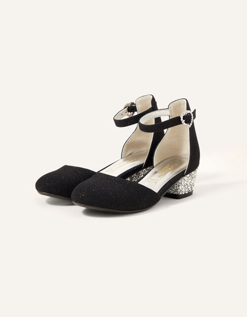 Shimmer Two-Part Heeled Shoes, Black (BLACK), large
