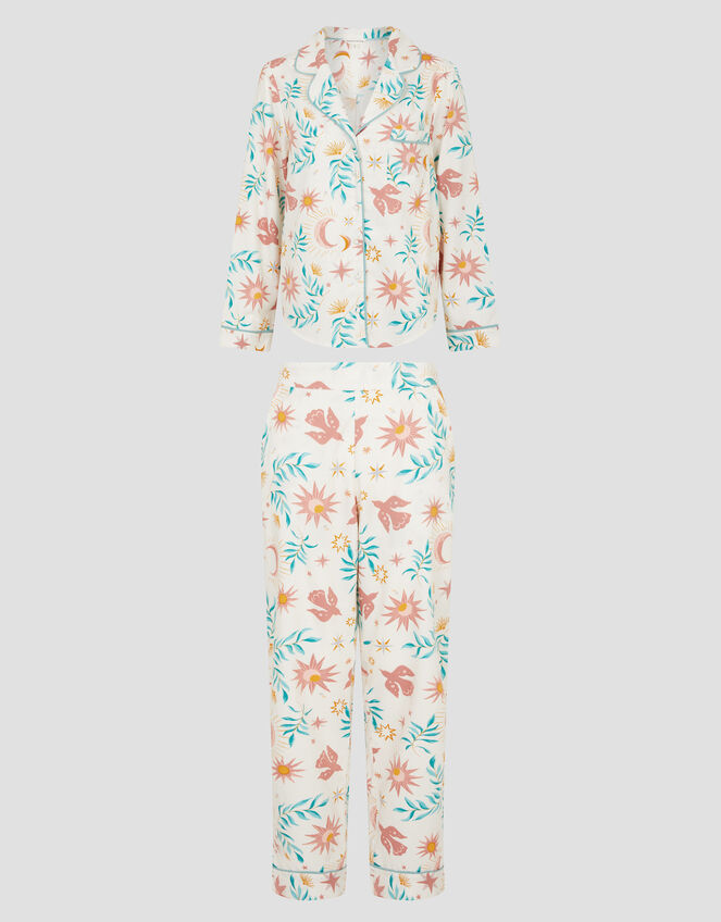 Celeste Celestial Print Pyjama Set, Cream (CREAM), large
