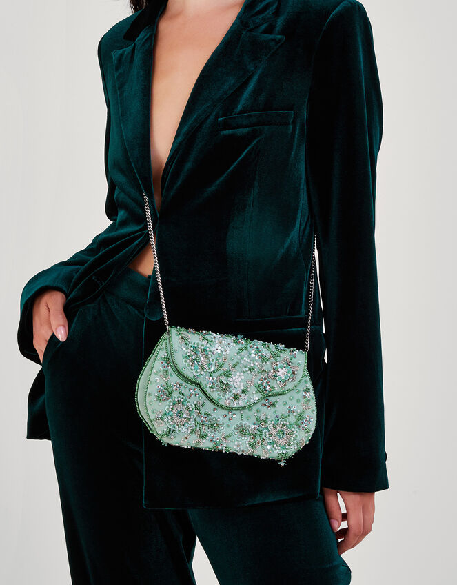 Floral Embellished Occasion Bag, , large