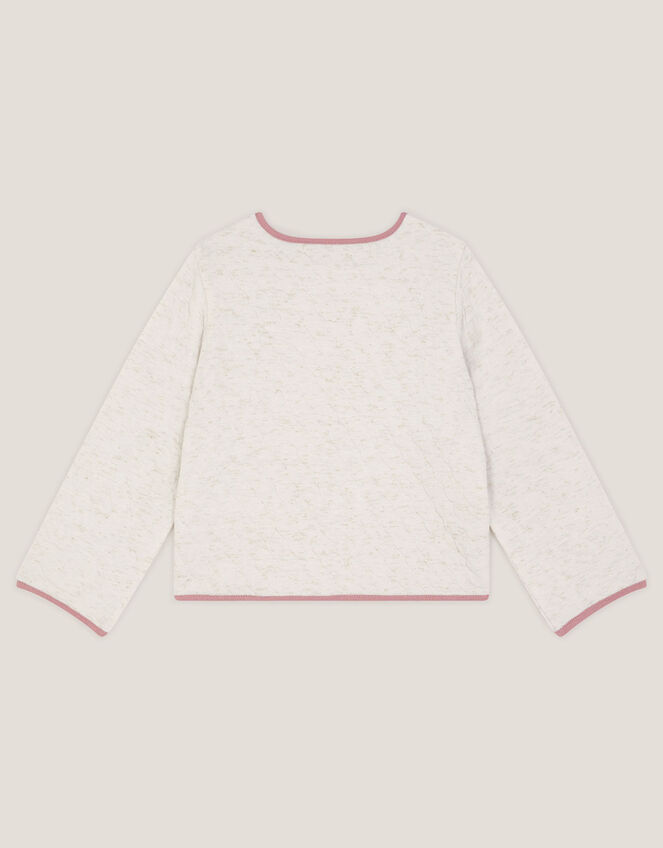 Unicorn Embellished Quilted Jacket, Ivory (IVORY), large