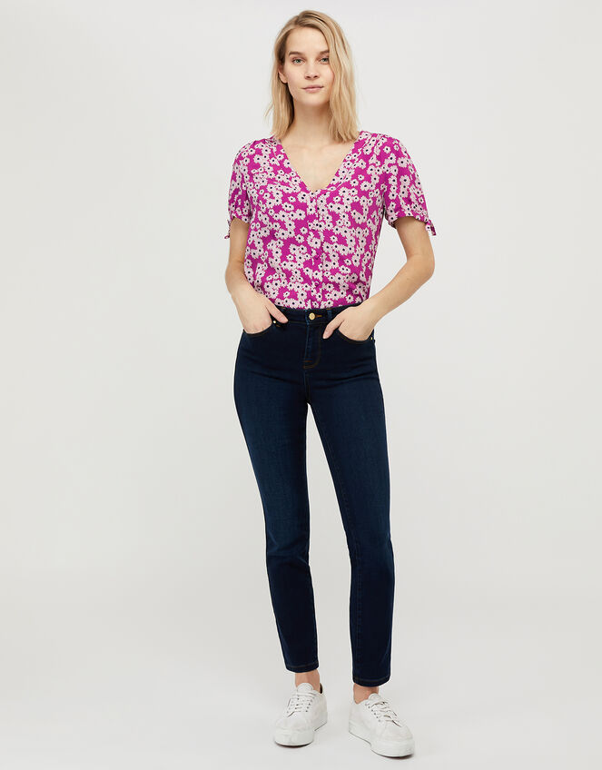 Delta Floral Blouse in Sustainable Viscose, Pink (PINK), large