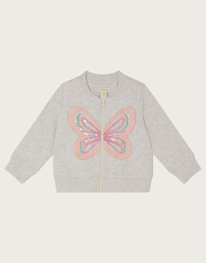 Baby Butterfly Bomber Jacket, Grey (GREY), large