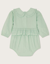Newborn Floral Collar Romper , Green (GREEN), large