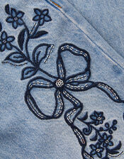 Bow Embroidered Jeans, Blue (BLUE), large
