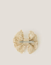 Pearl Lace Bow Hair Clip, , large