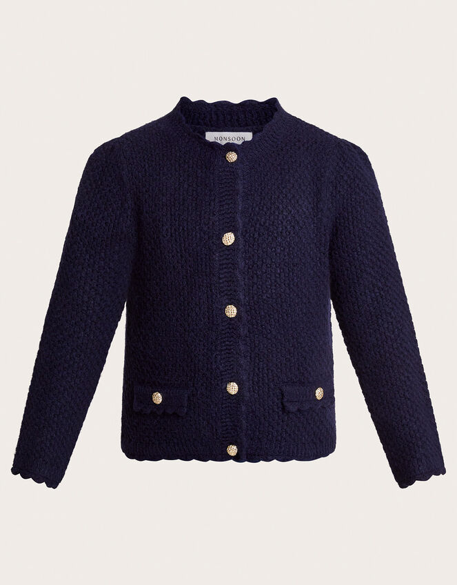 Suki Stitch Cardigan, Blue (NAVY), large
