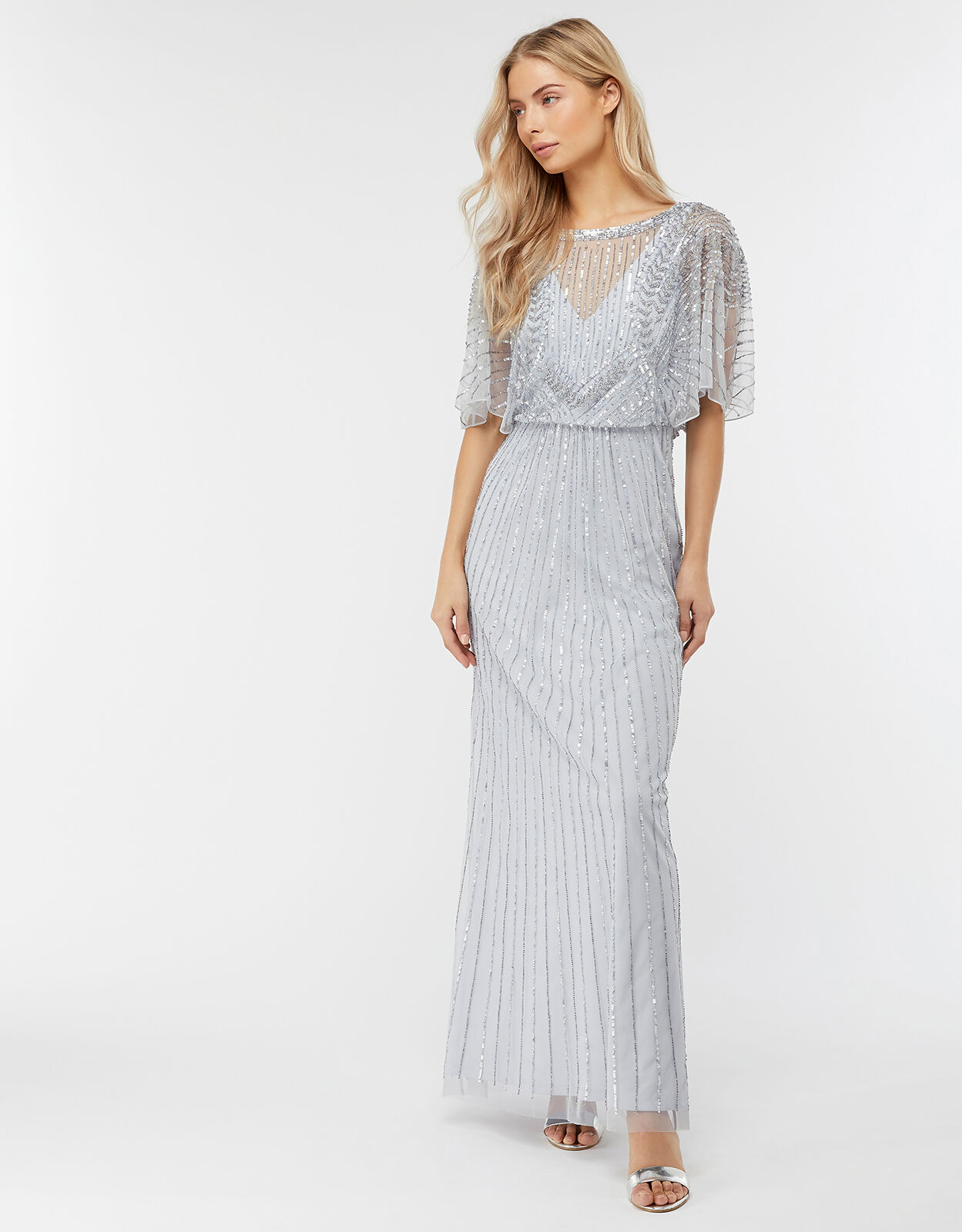 Tatiana Embellished Maxi Bridesmaid Dress Blue Evening Dresses Monsoon UK