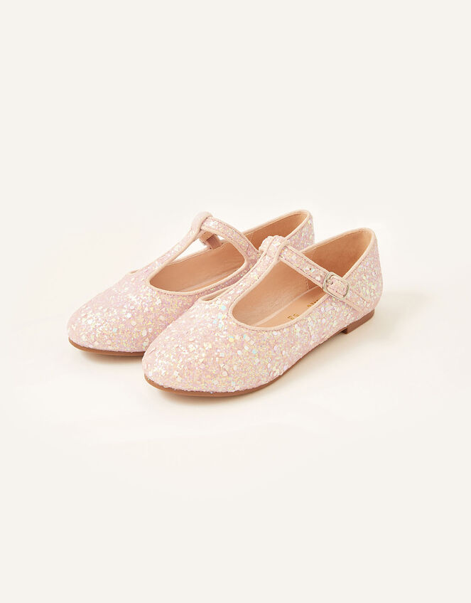 Glitter T-Bar Ballerina Flats Pink