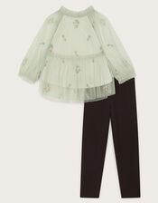 Embellished Top And Legging Set, Green (PALE GREEN), large