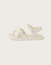 Lace Corsage Sandals, Ivory (IVORY), large