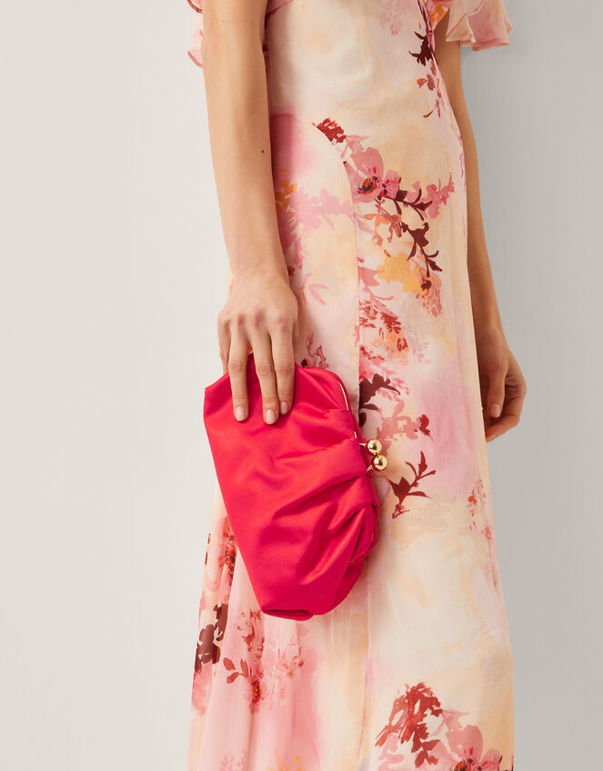 Rhian Satin Clutch Bag, , large