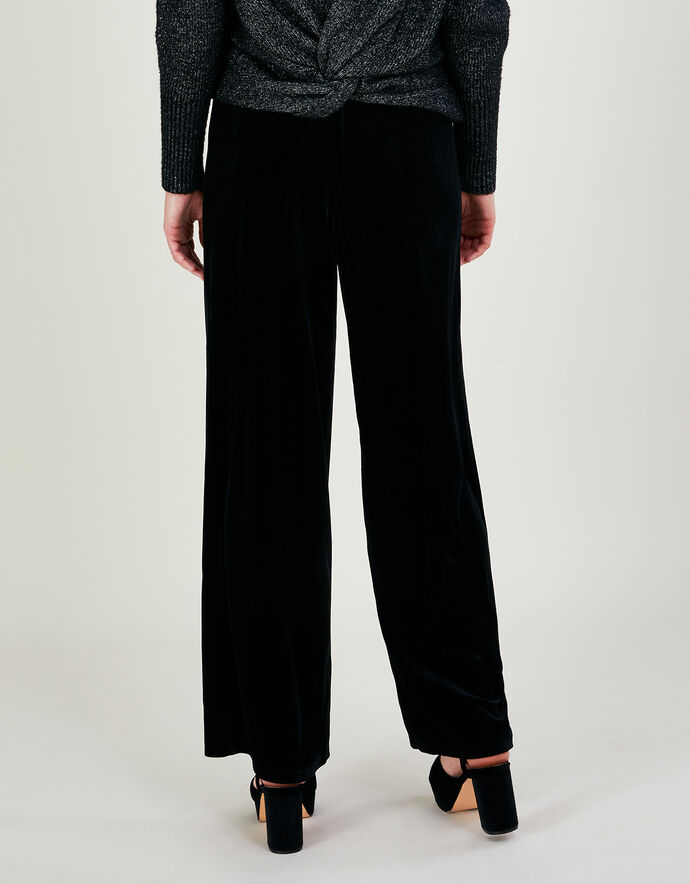 Velvet Wide-Leg Sculpting Trousers