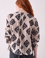 East Kaira Monochrome Cotton Top, Black (BLACK WHITE), large