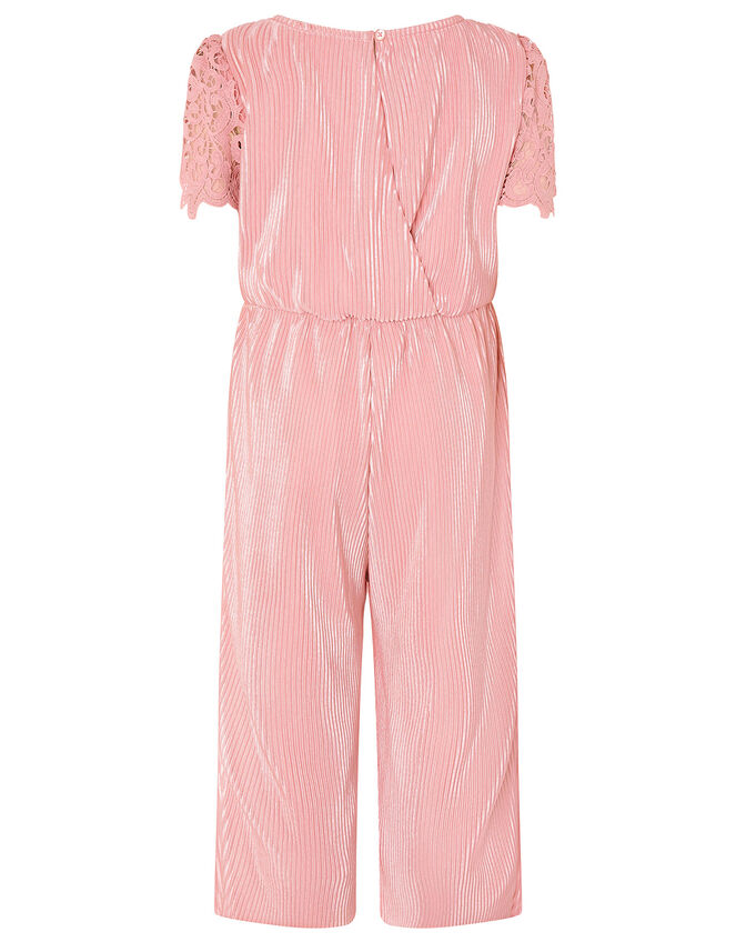 Lace Yoke Plisse Jumsuit, Pink (PINK), large