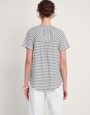 Saskia Stripe T-Shirt, Ivory (IVORY), large