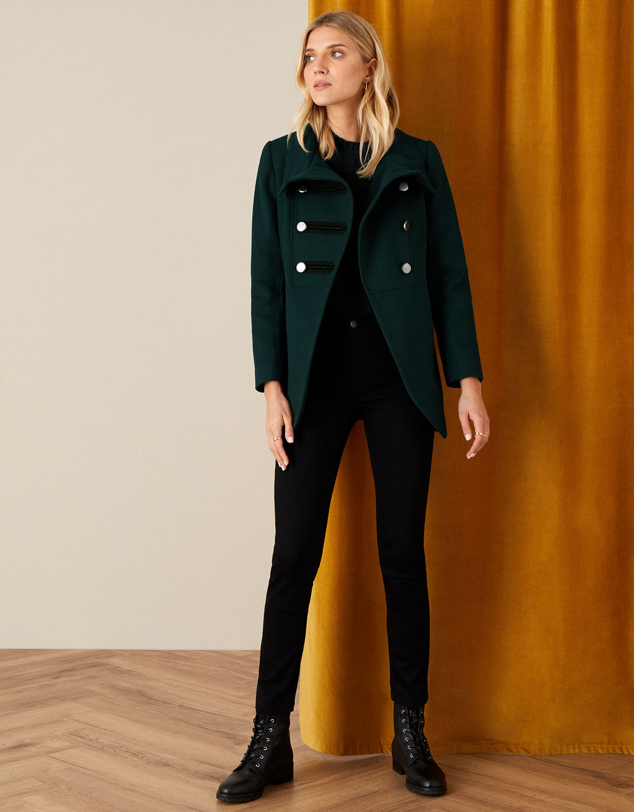 Military style shop pea coat