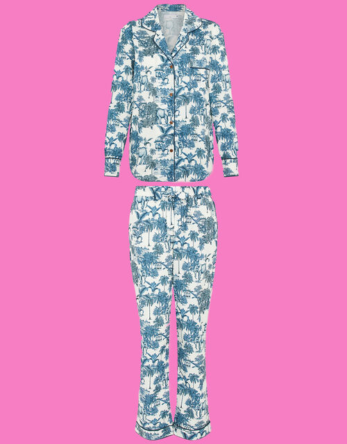 Luna & Noon Rajasthan Print Pyjama Set, Blue (BLUE), large