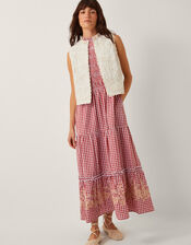 Mali Floral Embroidered Waistcoat, White (WHITE), large