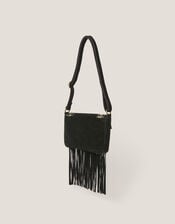 Zora Suede Fringe Crossbody Bag, , large