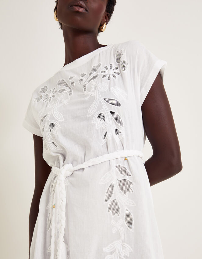 Garcia Cutwork Midi Dress, White (WHITE), large