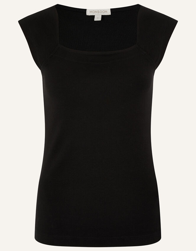 Clara Square Neck Vest, Black (BLACK), large