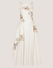 Cindy Floral Print Fit & Flare Maxi Dress, Ivory (IVORY), large