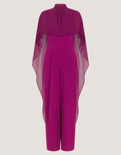 Valerie Cape Wide Leg Jumpsuit, Purple (PURPLE), large