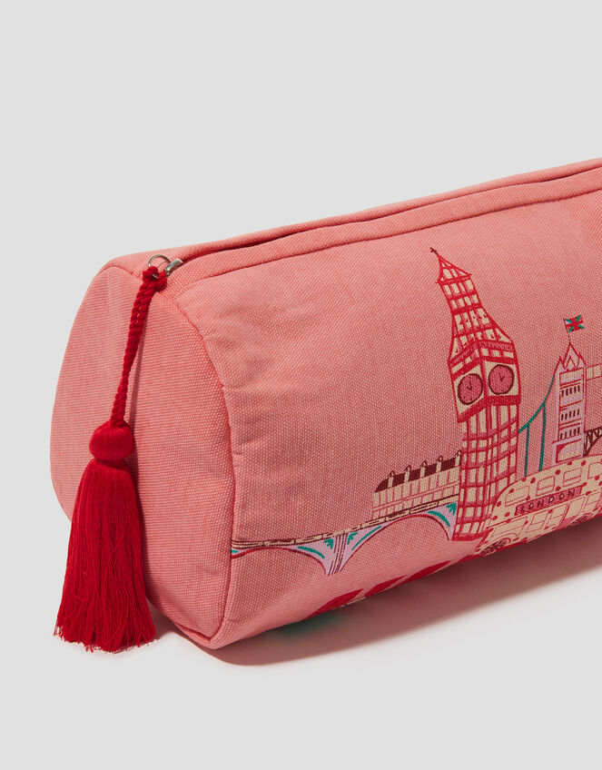 London Canvas Make Up Bag, , large