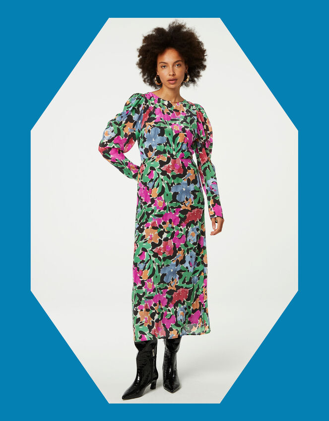 Fabienne Chapot Floral Print Midi Dress, Multi (MULTI), large