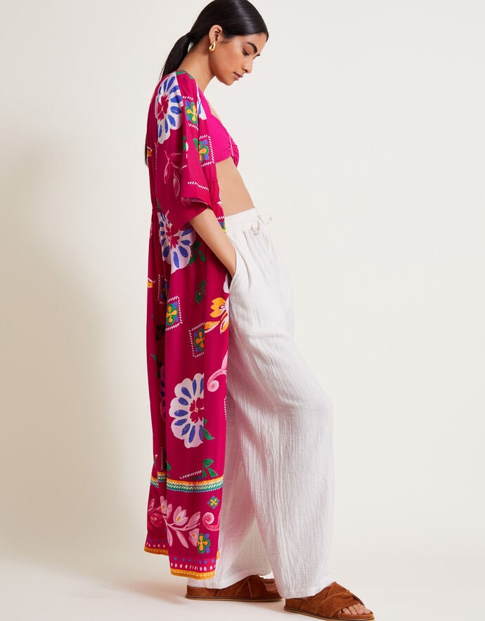 First Dates Waist Cut-Out Maxi Dress Floral Cream/Pink
