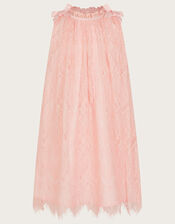 Angelina Eyelash Lace Swing Dress, Pink (PINK), large