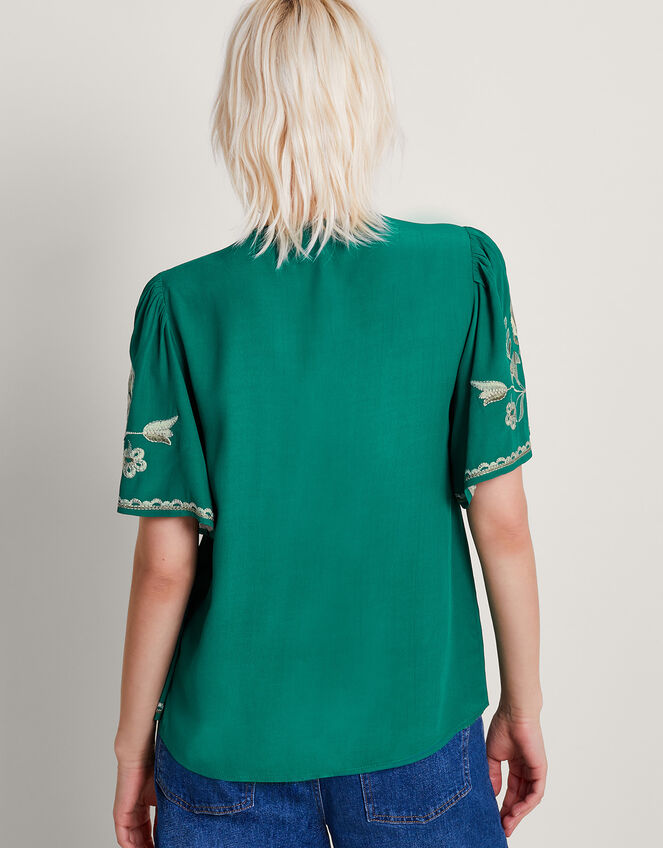 Adina Embroidered Blouse, Green (GREEN), large