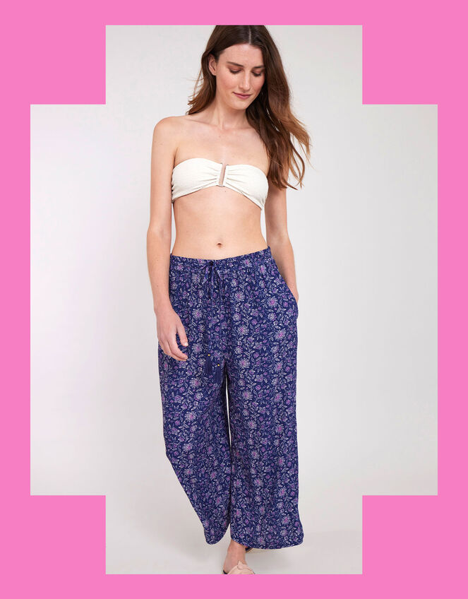 East Alice Crinkle Trousers, Blue (NAVY), large