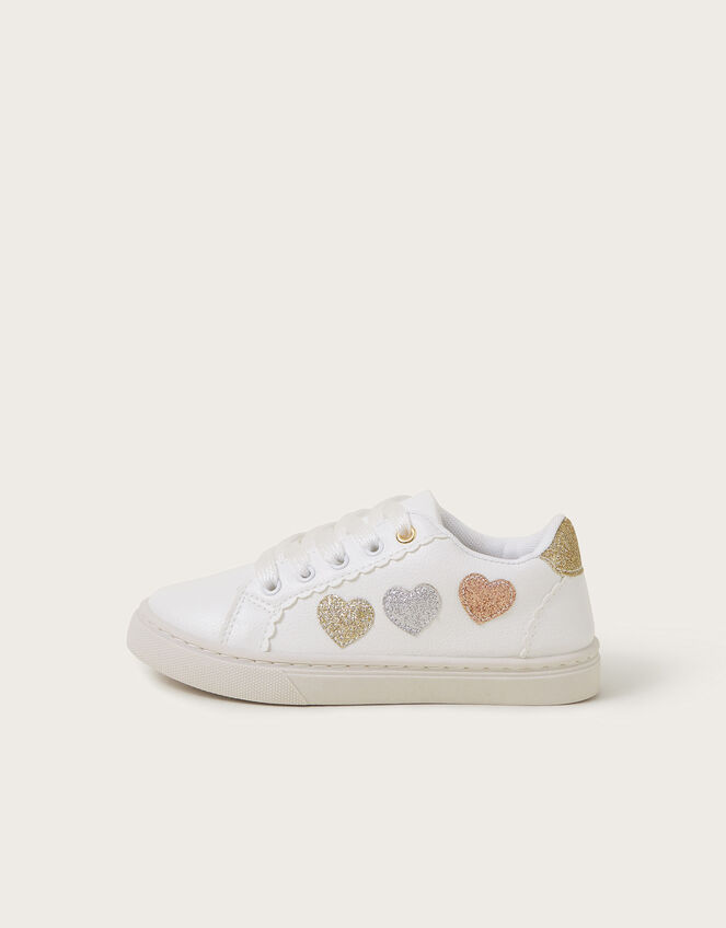 Sparkle Heart Trainers, Ivory (IVORY), large