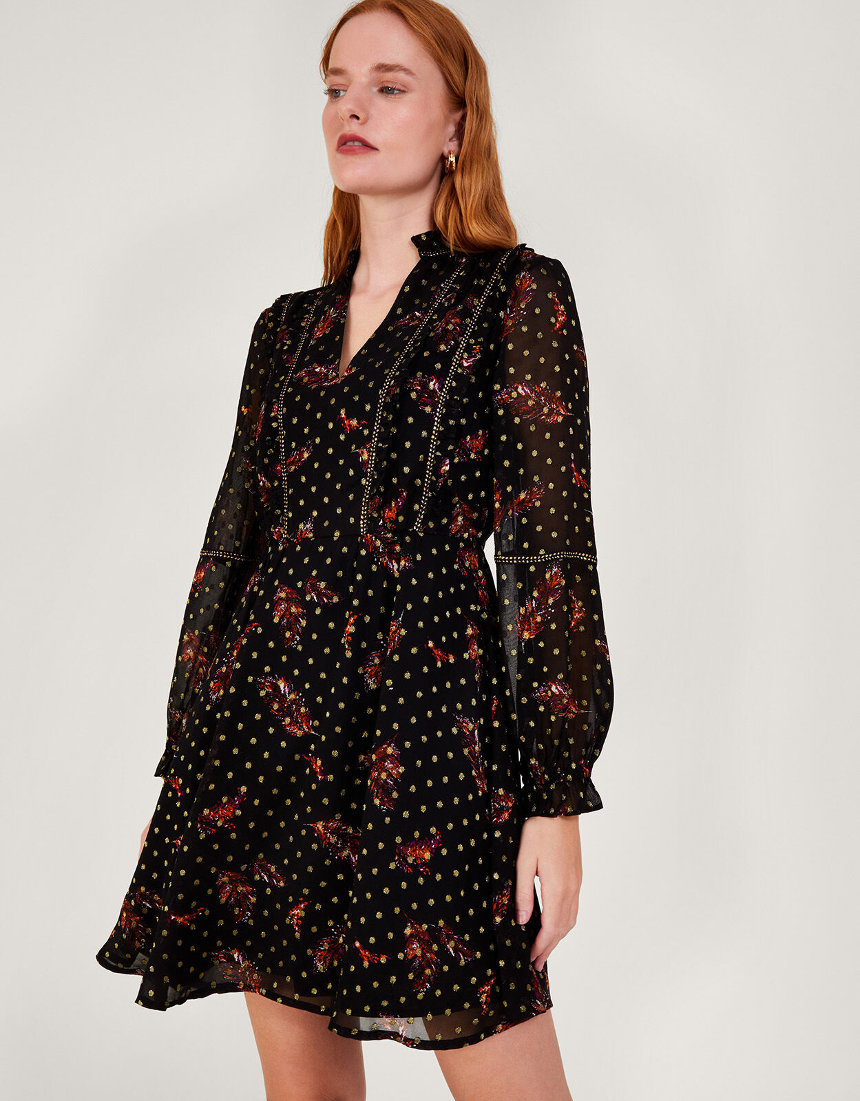Black wrap tea dress deals