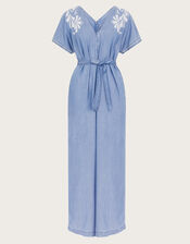 Jael Embroidered Jumpsuit, Blue (DENIM BLUE), large