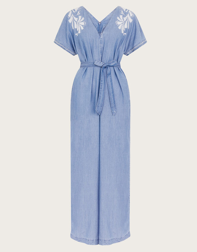 Jael Embroidered Jumpsuit, Blue (DENIM BLUE), large