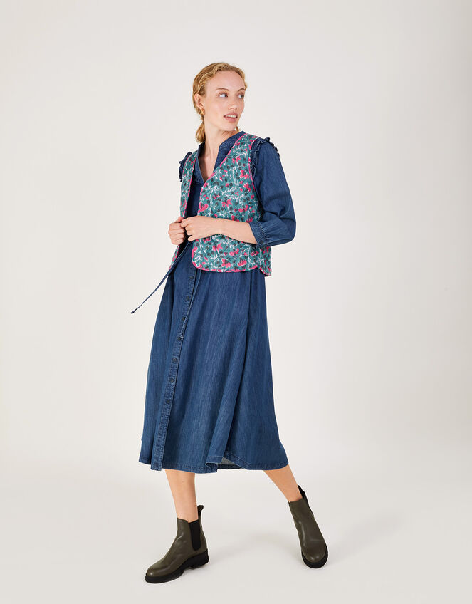 ARTISAN STUDIO Bloom Print Waistcoat, Blue (BLUE), large