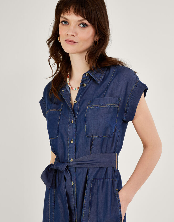 Denim Shirt Dress, Blue (DENIM BLUE), large