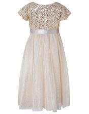 Bailea Sequin Sparkle Maxi Dress, Natural (CHAMPAGNE), large