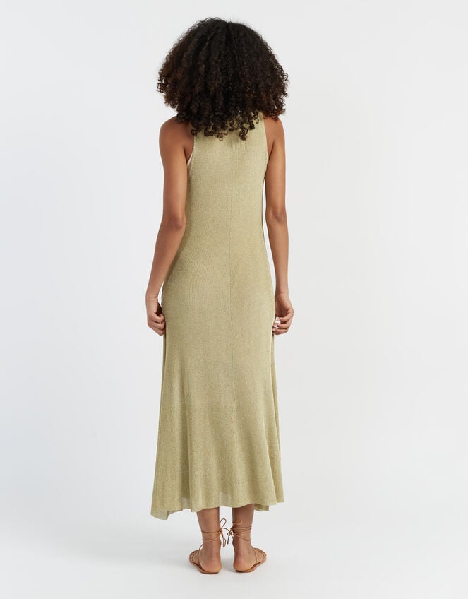 Chinti & Parker Lightweight Shimmer Midi Dress, Gold (GOLD), large