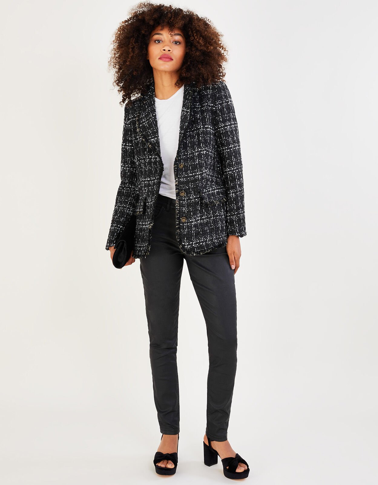 Black textured blazer womens cheap