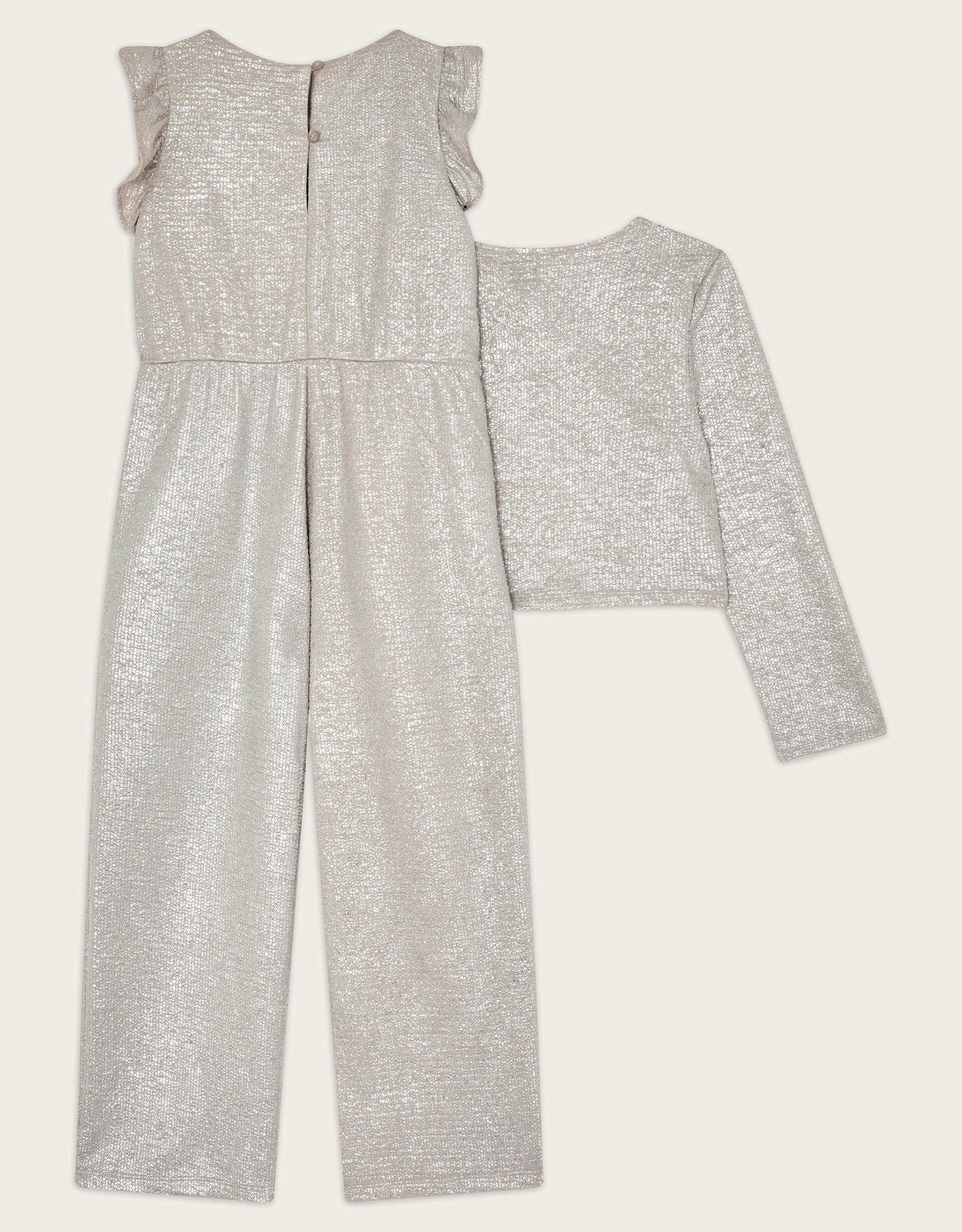Imogen Shimmer Jacket and Jumpsuit Set Silver
