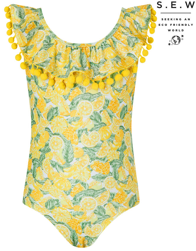 Layla Lemon Swimsuit with Recycled Polyester, Yellow (YELLOW), large