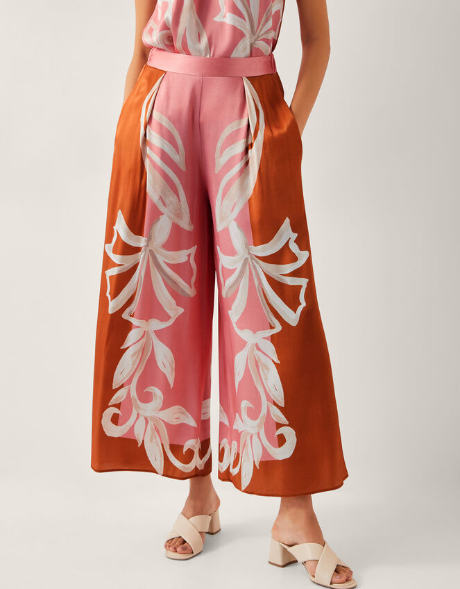 Tabitha Floral Print Wide Leg Trousers, Pink (PINK), large