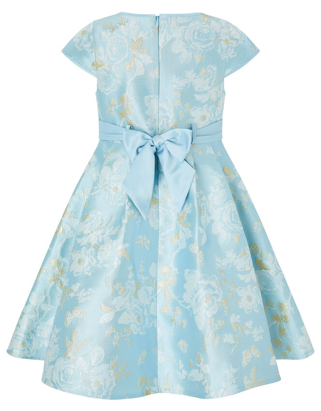 Aries Blue Jacquard Occasion Dress, Blue (BLUE), large