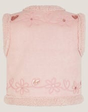 Floral Embellished Suedette Gilet, Pink (PINK), large
