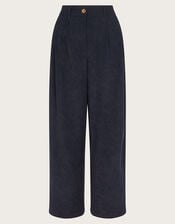 Samira Corduroy Wide Leg Trousers, Blue (NAVY), large