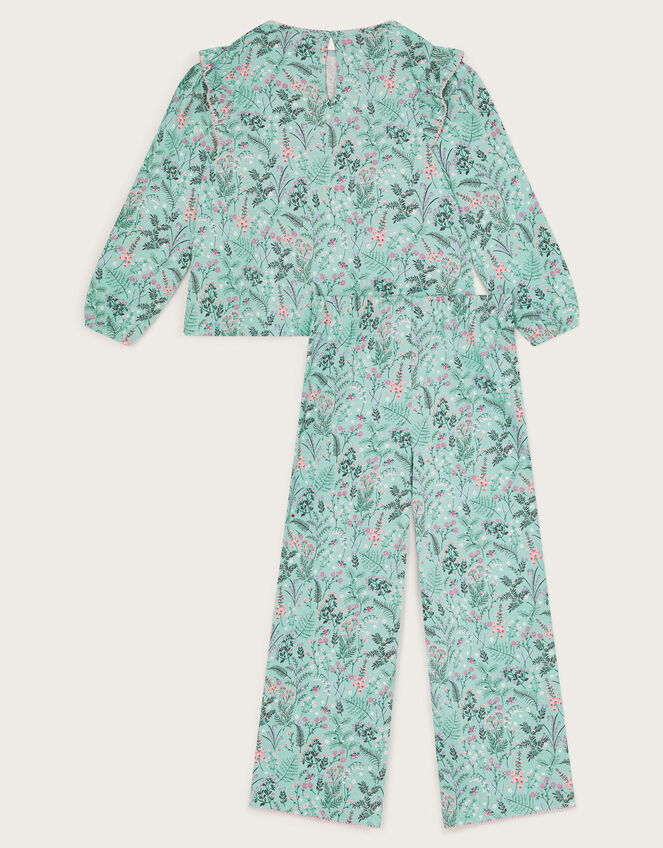 2-Pack Floral Jersey Long Pyjamas, Green (GREEN), large