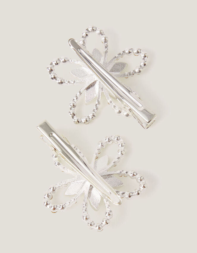 2-Pack Diamant&eacute; Flower Hair Clips, , large